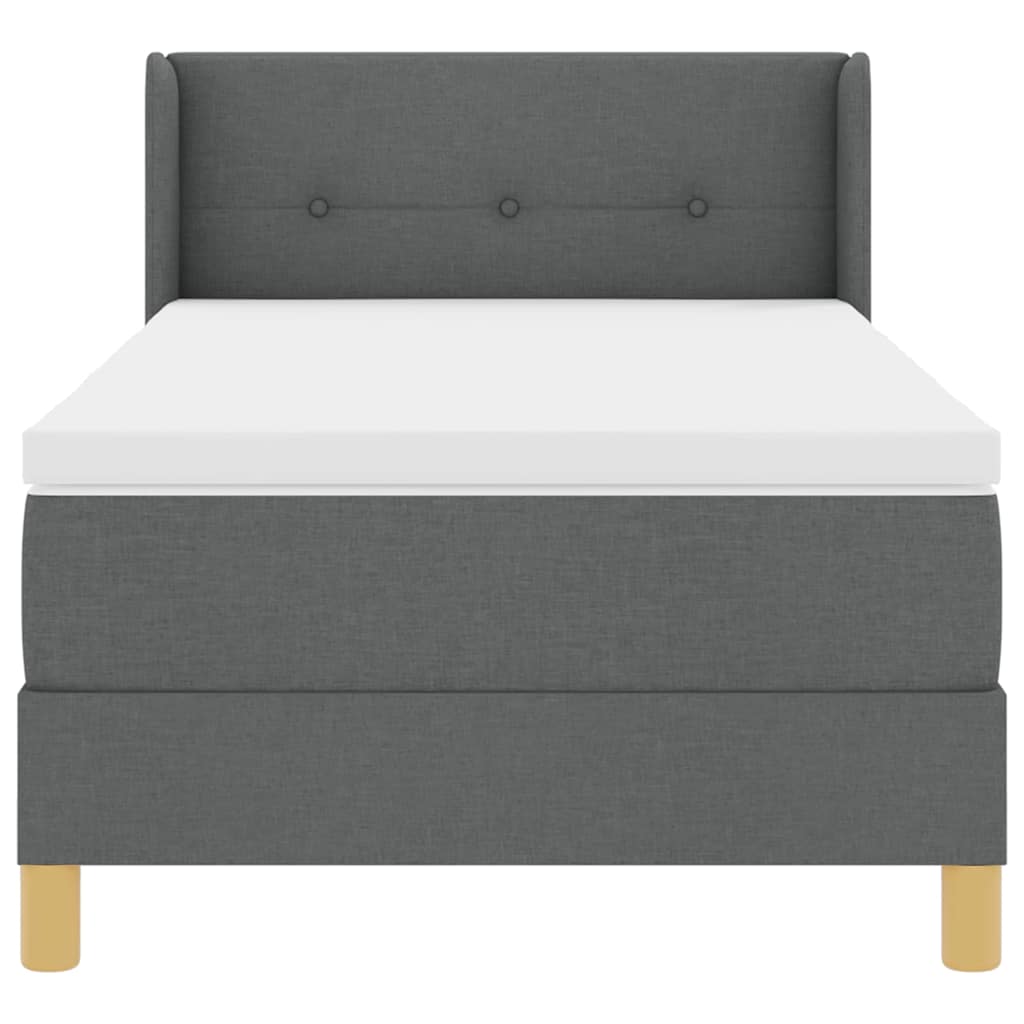 Boxspringbett mit Matratze Dunkelgrau 200 x 90 cm Polyester