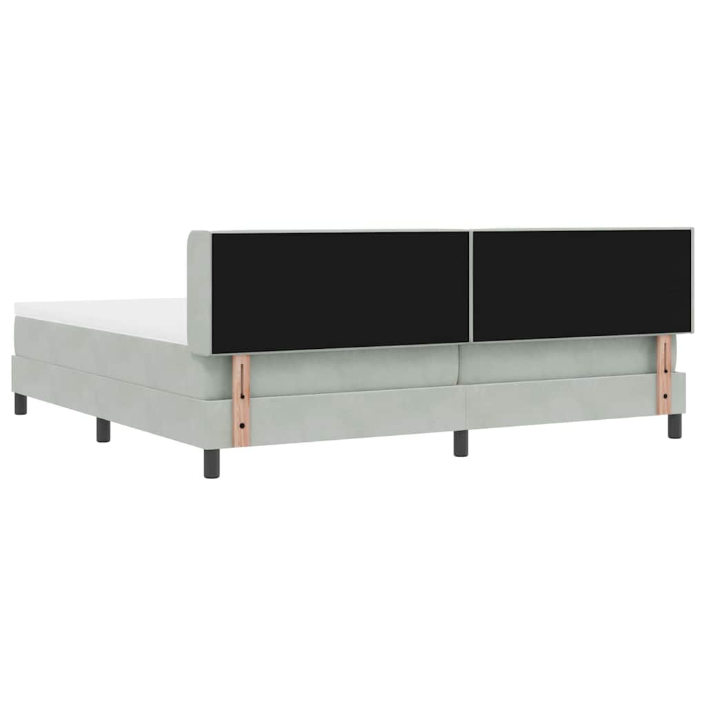 Boxspringbett mit Matratze Schwarz 100x200 cm Velvet Hellgrau