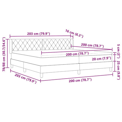 Boxspringbett mit Matratze Schwarz 100x200 cm Velvet Hellgrau