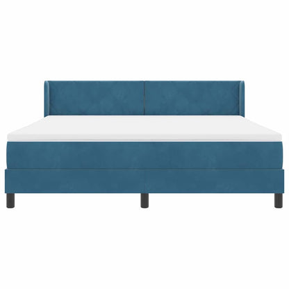 Boxspringbett mit Matratze Schwarz 100x200 cm Velvet Dunkelblau