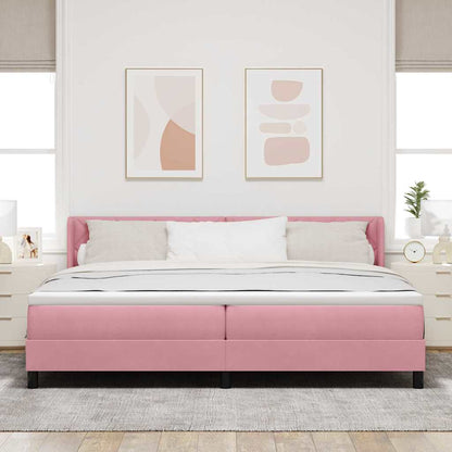 Boxspringbett mit Matratze Schwarz 100x200 cm Velvet Rosa