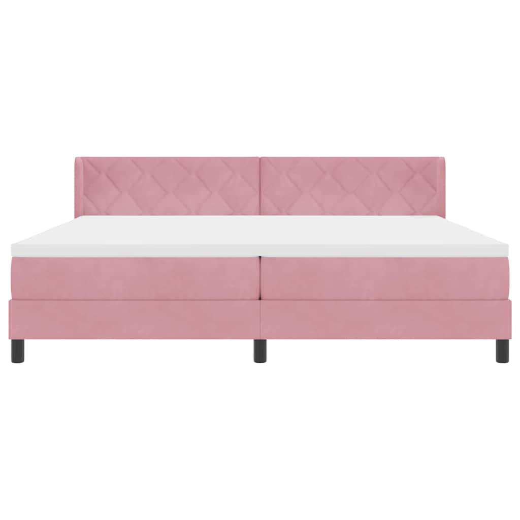 Boxspringbett mit Matratze Schwarz 100x200 cm Velvet Rosa