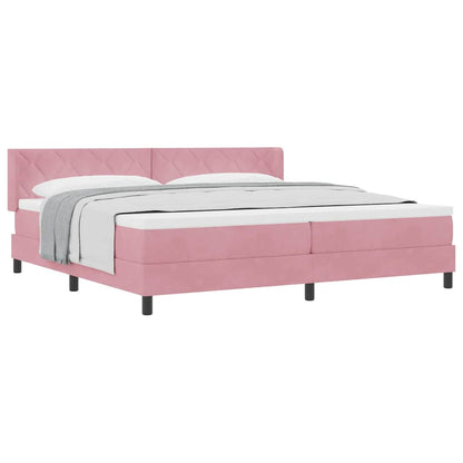 Boxspringbett mit Matratze Schwarz 100x200 cm Velvet Rosa
