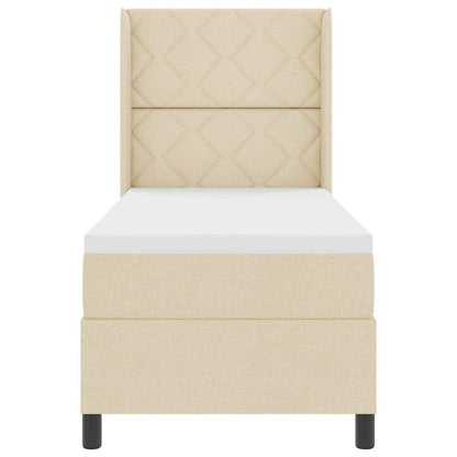 Boxspringbett mit Matratze mit Kopfteil Creme 80 x 200 cm Stoff
