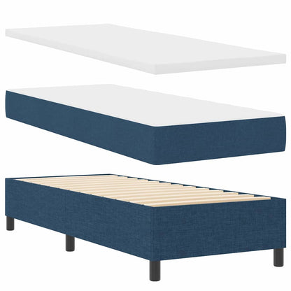 Boxspringbett mit Matratze mit Kopfteil Blau 80 x 200 cm Stoff