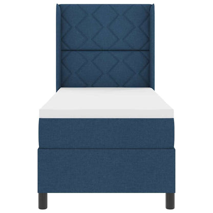 Boxspringbett mit Matratze mit Kopfteil Blau 80 x 200 cm Stoff