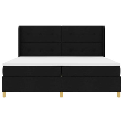 Boxspringbett mit Matratze Schwarz 200 x 200 cm Stoff