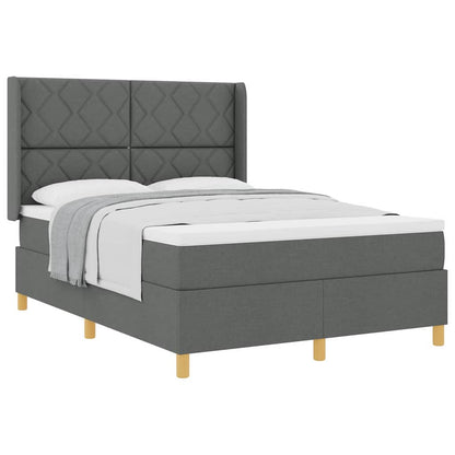 Boxspringbett mit Matratze Dunkelgrau 140 x 190 cm Stoff