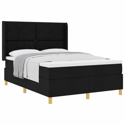 Boxspringbett mit Matratze Schwarz 140 x 190 cm Stoff