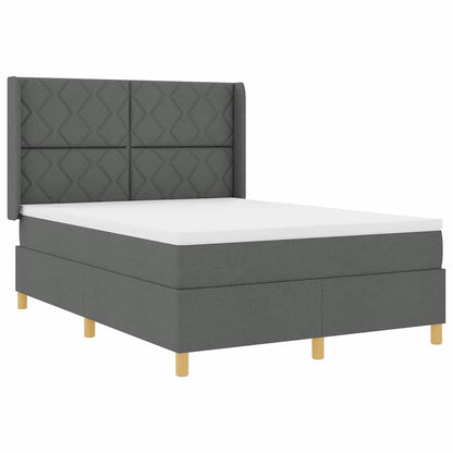 Boxspringbett mit Matratze Dunkelgrau 140 x 200 cm Stoff