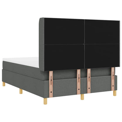 Boxspringbett mit Matratze Dunkelgrau 140 x 200 cm Stoff