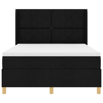 Boxspringbett mit Matratze Schwarz 140 x 200 cm Stoff