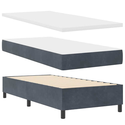 Boxspringbett mit Kopfteil Dunkelgrau 100 x 200 cm Samt