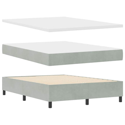 Boxspringbett mit Kopfteil Hellgrau 140 x 190 cm Samt