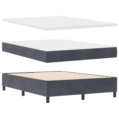 Boxspringbett mit Kopfteil Dunkelgrau 140 x 200 cm Samt