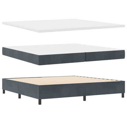Boxspringbett mit Kopfteil Dunkelgrau 200 x 200 cm Samt