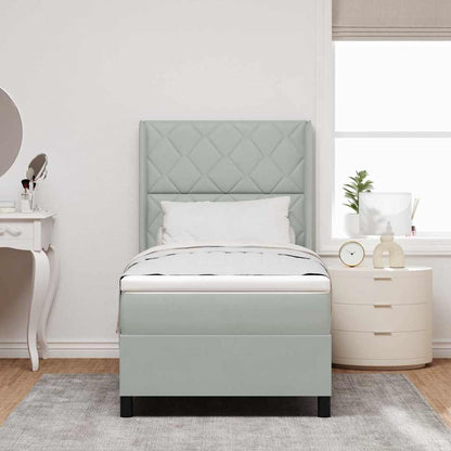 Boxspringbett mit Kopfteil Hellgrau 100 x 200 cm Samt