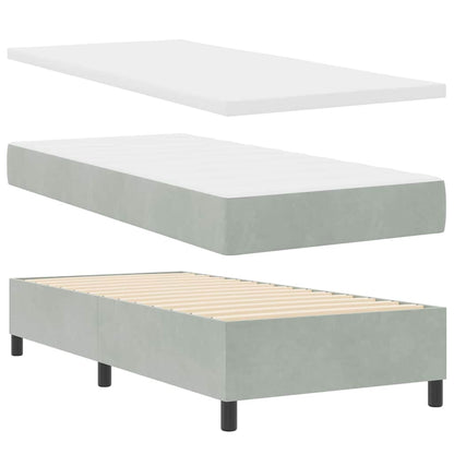 Boxspringbett mit Kopfteil Hellgrau 100 x 200 cm Samt
