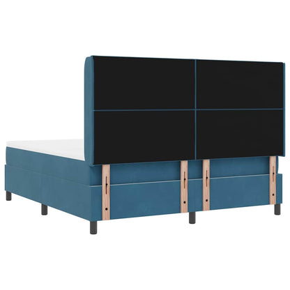 Boxspringbett mit Kopfteil Blau 180 x 200 cm Samt
