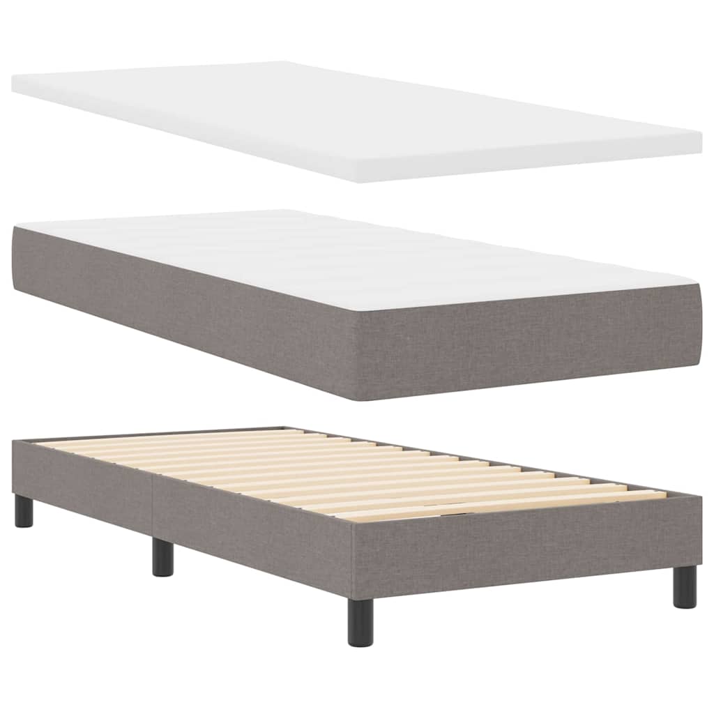 Boxspringbett mit Matratze mit Kopfteil Taupe 90 x 190 cm Stoff