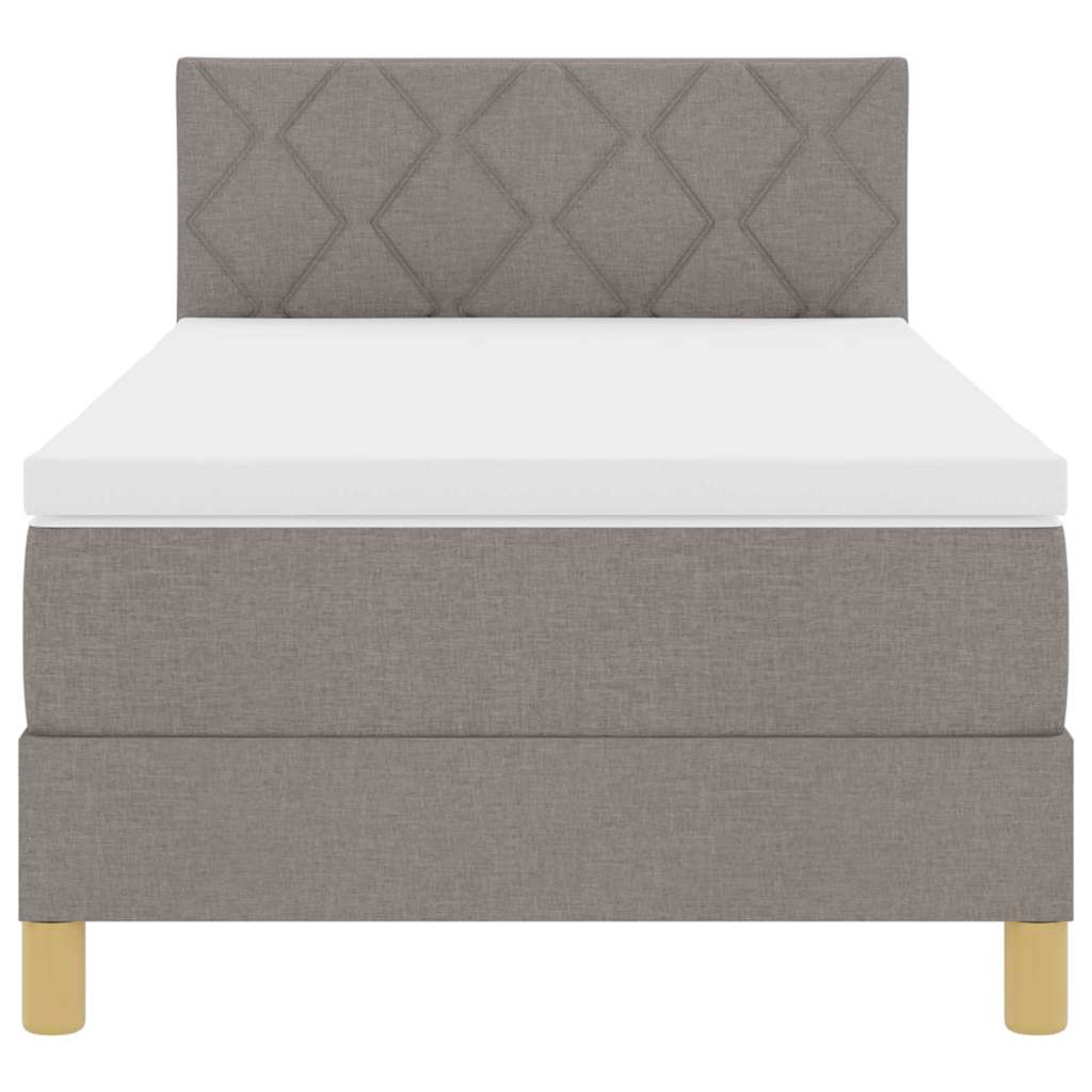 Boxspringbett mit Matratze mit Kopfteil Taupe 90 x 190 cm Stoff