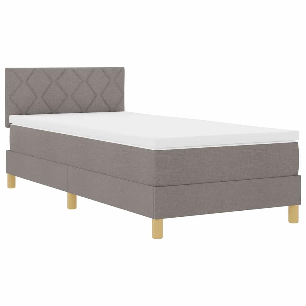 Boxspringbett mit Matratze mit Kopfteil Taupe 90 x 200 cm Stoff