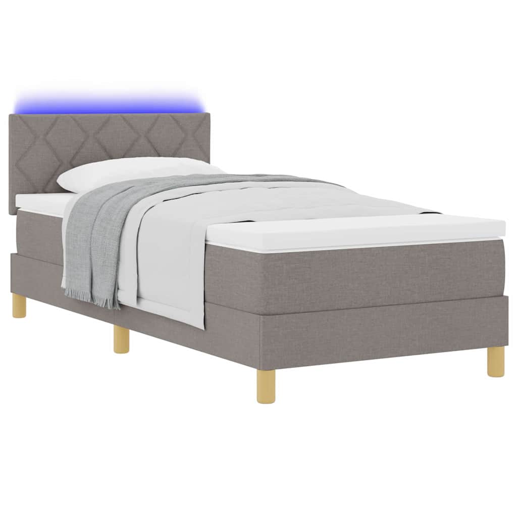 Boxspringbett mit Matratze mit Kopfteil Taupe 90 x 200 cm Stoff