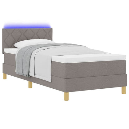 Boxspringbett mit Matratze mit Kopfteil Taupe 90 x 200 cm Stoff