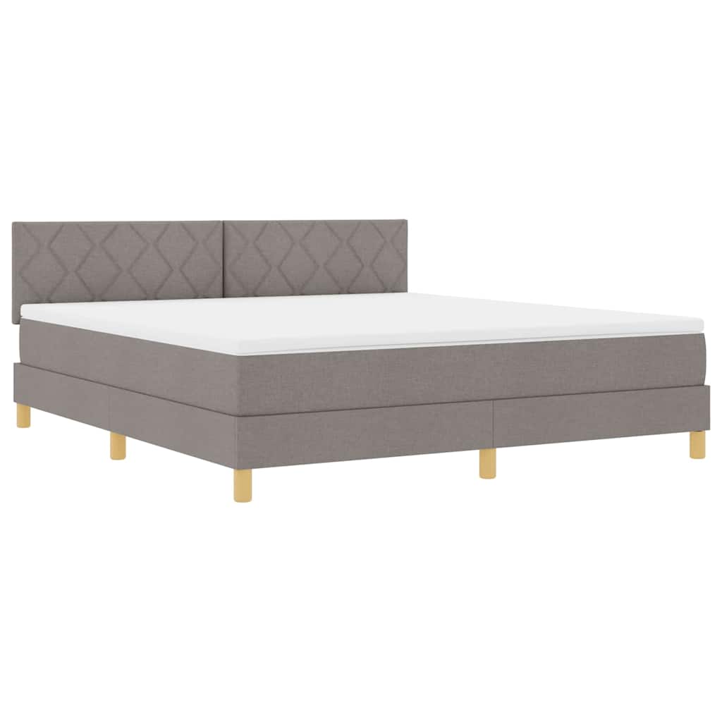 Boxspringbett mit Matratze Taupe 180 x 200 cm Stoff