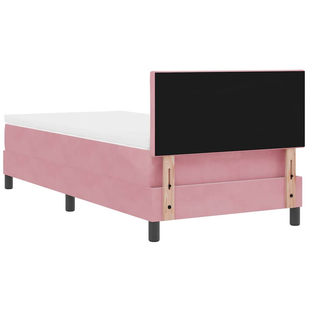 LED Boxspringbett mit Matratze Rosa 100 x 200 cm Samt