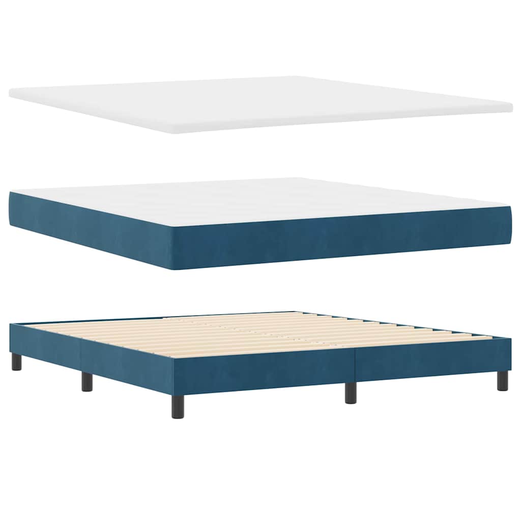 Boxspringbett mit Kopfteil Dunkelblau 180 x 200 cm Samt