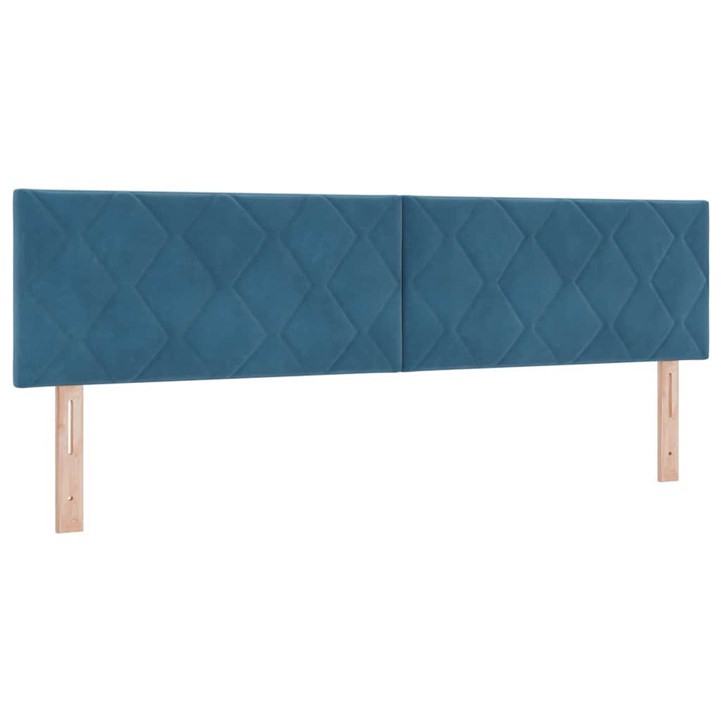 Boxspringbett mit Kopfteil Dunkelblau 180 x 200 cm Samt