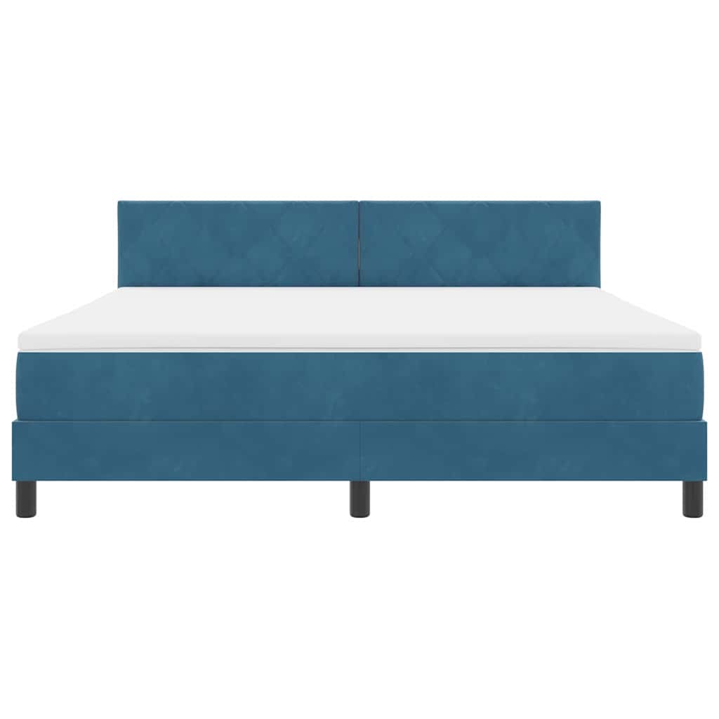 Boxspringbett mit Kopfteil Dunkelblau 180 x 200 cm Samt