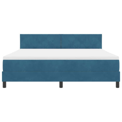 Boxspringbett mit Kopfteil Dunkelblau 180 x 200 cm Samt