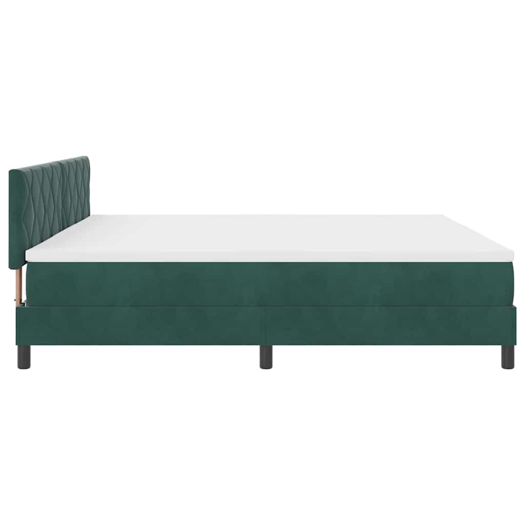 Boxspringbett mit Kopfteil Dunkelgrün 200 x 200 cm Samt
