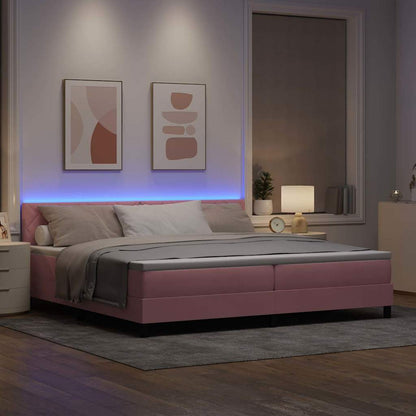 Boxspringbett mit Kopfteil Rosa 200 x 200 cm Samt