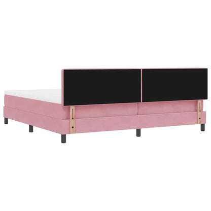 Boxspringbett mit Kopfteil Rosa 200 x 200 cm Samt