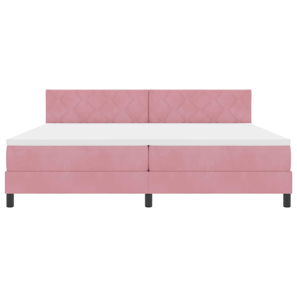 Boxspringbett mit Kopfteil Rosa 200 x 200 cm Samt