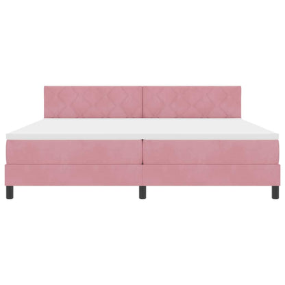 Boxspringbett mit Kopfteil Rosa 200 x 200 cm Samt