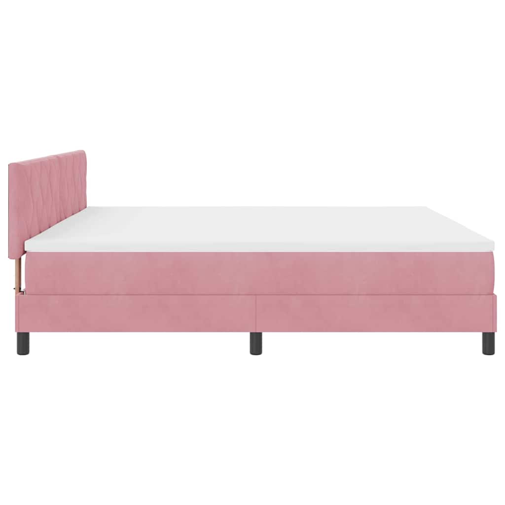 Boxspringbett mit Kopfteil Rosa 200 x 200 cm Samt