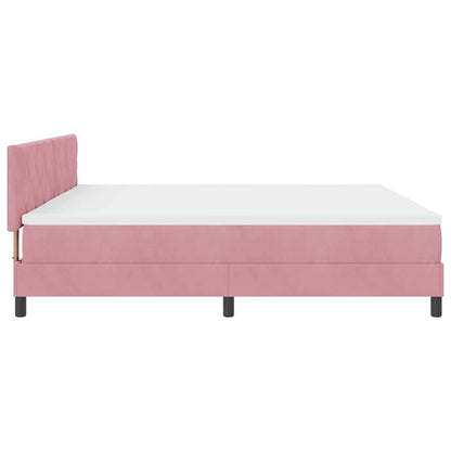 Boxspringbett mit Kopfteil Rosa 200 x 200 cm Samt