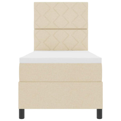 Boxspringbett mit Matratze mit Kopfteil Creme 80 x 200 cm Stoff