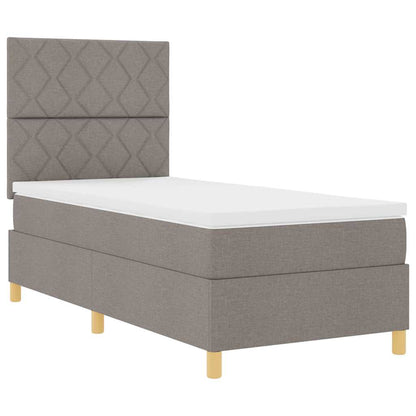 Boxspringbett mit Matratze mit Kopfteil Taupe 90 x 190 cm Stoff