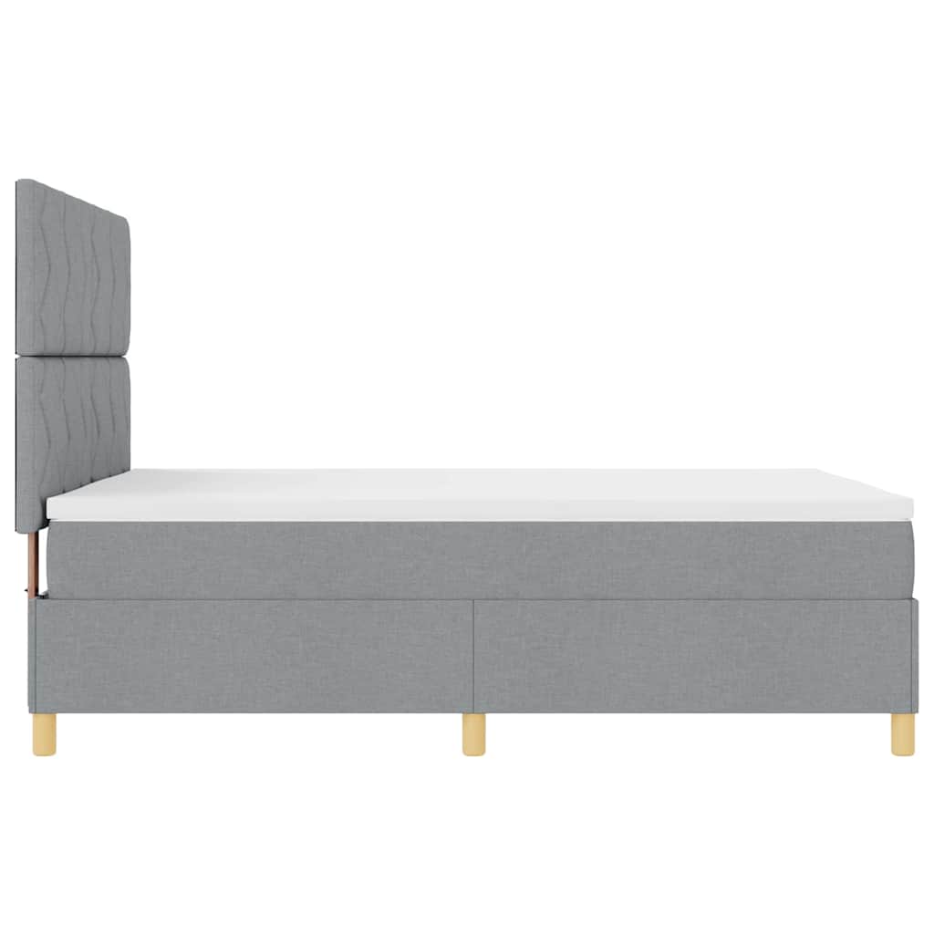 Boxspringbett mit Matratze Hellgrau 140 x 200 cm Stoff