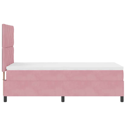 Boxspringbett mit Matratze mit Kopfteil Rosa 100 x 200 cm Samt