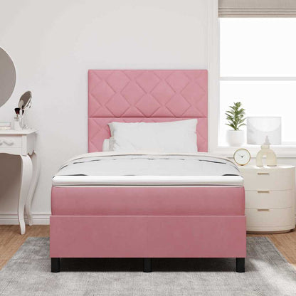 Boxspringbett mit Matratze mit Kopfteil Rosa 120 x 190 cm Samt