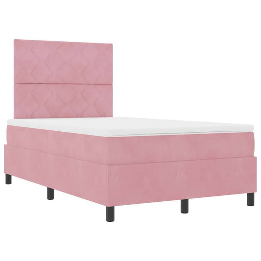 Boxspringbett mit Matratze mit Kopfteil Rosa 120 x 190 cm Samt