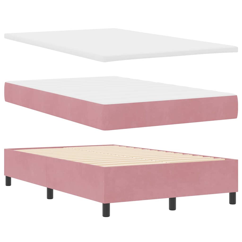 Boxspringbett mit Matratze mit Kopfteil Rosa 120 x 190 cm Samt