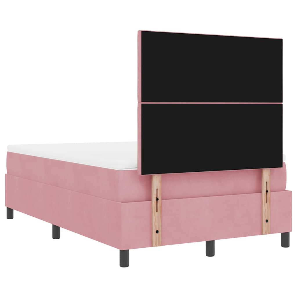 Boxspringbett mit Matratze mit Kopfteil Rosa 120 x 190 cm Samt