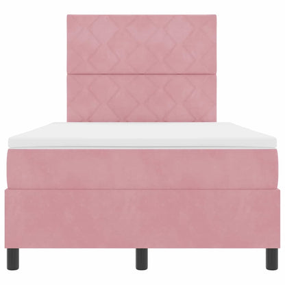 Boxspringbett mit Matratze mit Kopfteil Rosa 120 x 190 cm Samt